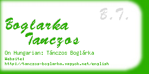 boglarka tanczos business card